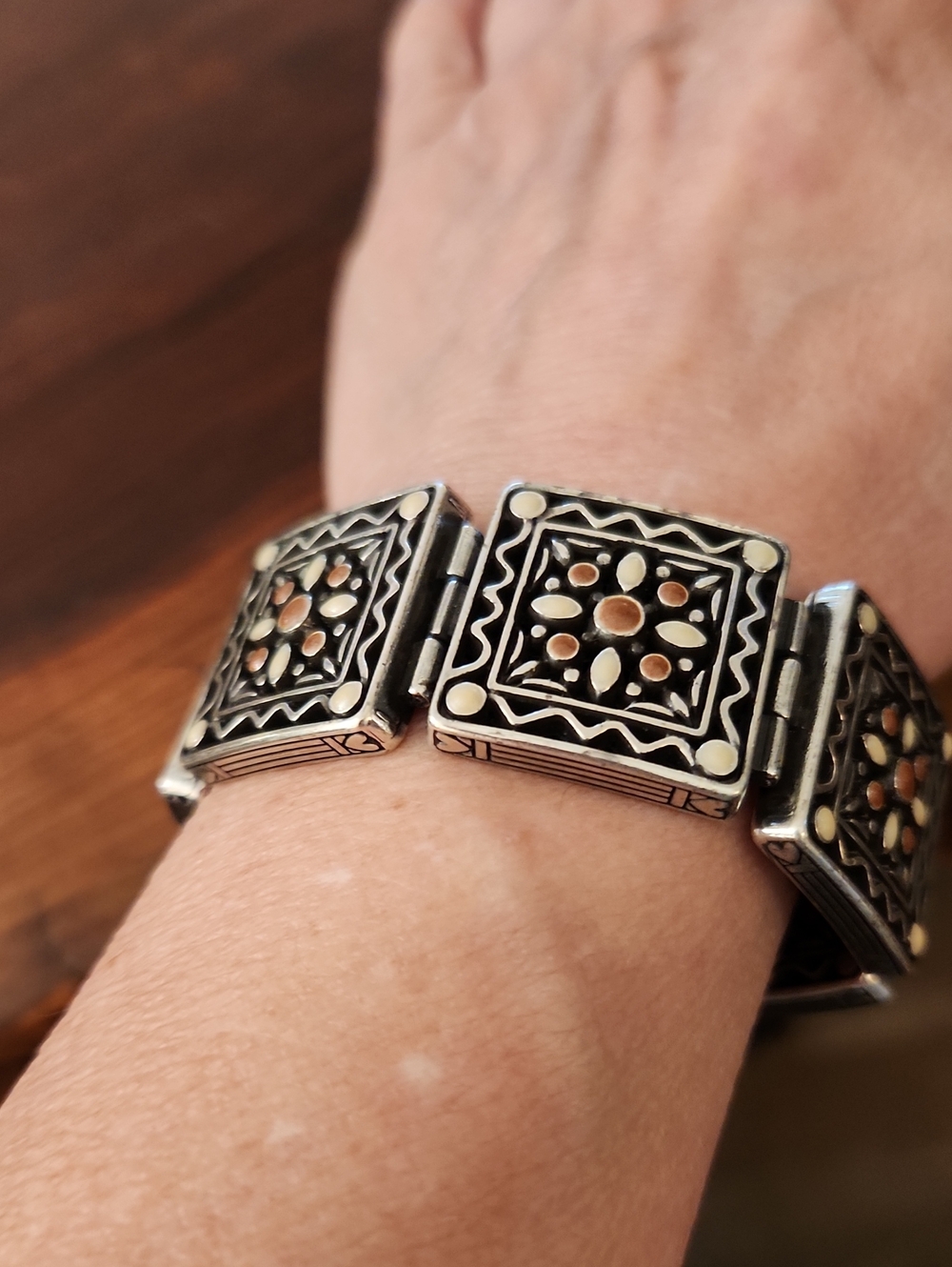 Vintage Retired Brighton Mosaic Panel Link Bracelet